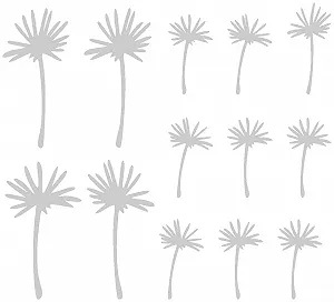 Наклейка на стіну Samunshi Dandelion Umbrella 4 x 11 см + 9 x 7 см Сріблястий металік - Фото 1