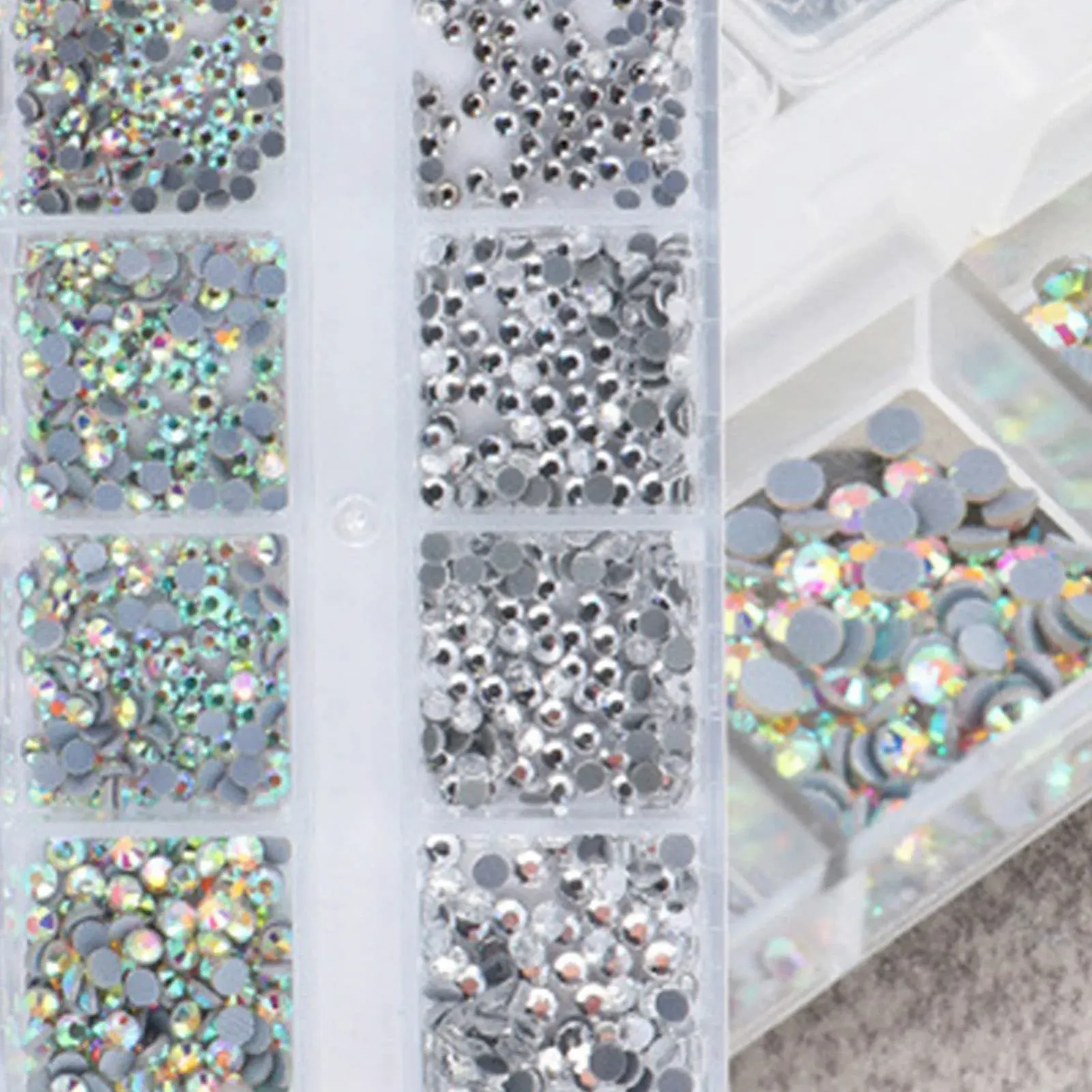 Блёстки для ногтей Brussel, 12 ячеек/коробка, смешанные металлические блёстки для ногтей, пайетки для маникюра, бисер, камни, украшения для ногтей 2#, фото №3