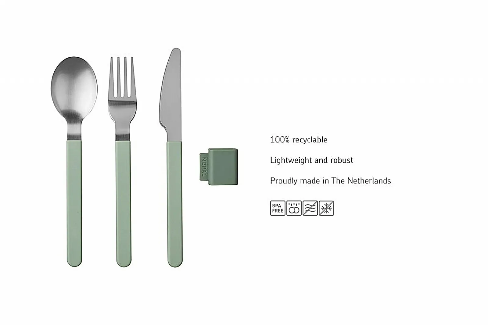 Набор столовых приборов Mepal Silueta 3 предмета Nordic Sage, фото №3 Набор столовых приборов Mepal Silueta 3 предмета Nordic Sage, фото №3