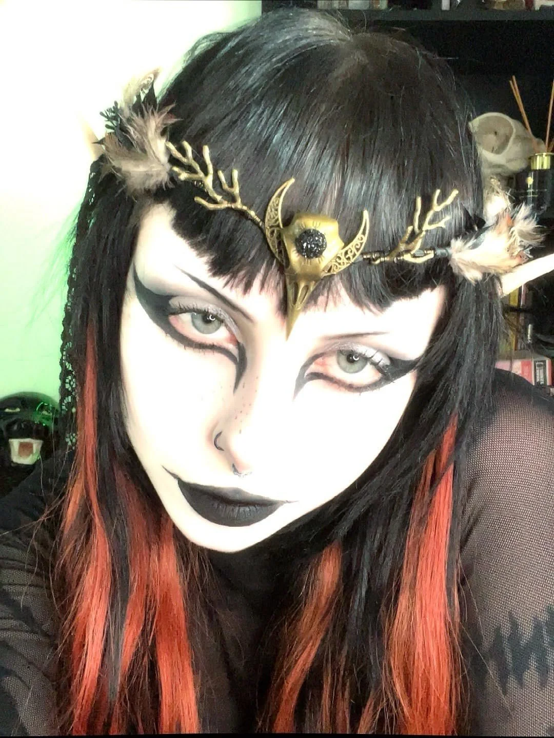 Вінок з пір'я ручної роботи MOSTORY коричневого кольору, фото №3