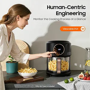 Мультипіч 1200Вт з оглядовим вікном LED Touchscreen 80-200°C 60 хв 6 програм 360° Чорна synthetic.ua - Фото 1
