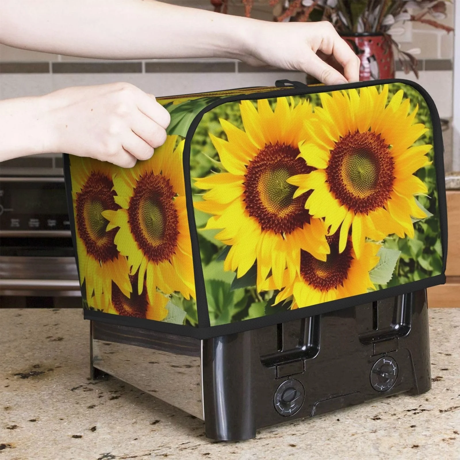 Чохол для тостера у формі серця Соняшник для 2 скибочок Універсальний розмір, фото №7