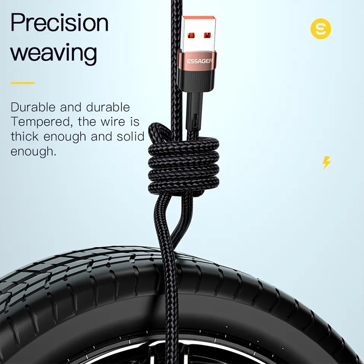 Зарядный кабель ESSAGER Fast Charge 2.4A Lightning 1 метр, фото №3