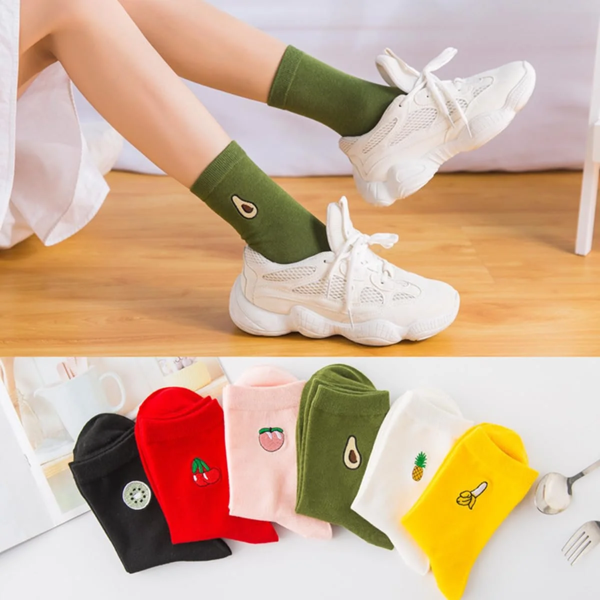 Жіночі шкарпетки Multicolor One Size 6 Pack Crew Tube Socks Бавовна, фото №5 Жіночі шкарпетки Multicolor One Size 6 Pack Crew Tube Socks Бавовна, фото №5