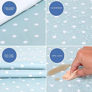 Скатертина Oilcloth Square 140 x 240 cm Блакитно-зелена synthetic.ua - Фото 1