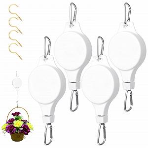 Регульовані гачки для підвісних кошиків Gueenky Pack of 4 висувні з тросом Білий - Фото 1