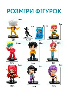 Фигурки охотников на демонов K-pop Кейпоп охотницы Demon Hunters детские игрушки 10 шт 5-9 см synthetic.ua - Фото 1