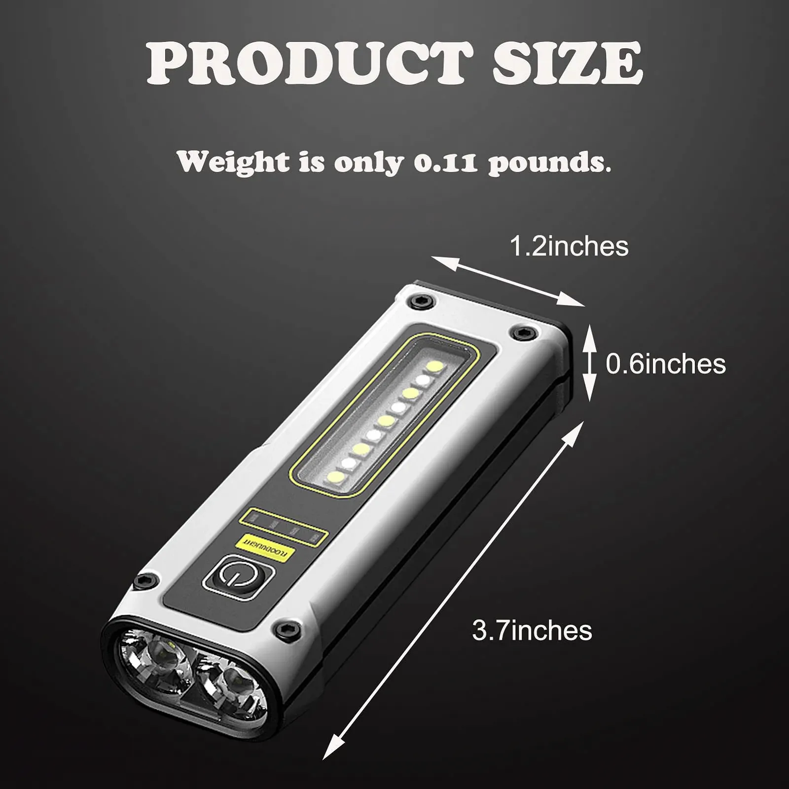 EDC Перезаряджуваний LED ліхтарик, Надяскравий тактичний з червоним, синім та COB робочим світлом, фото №2