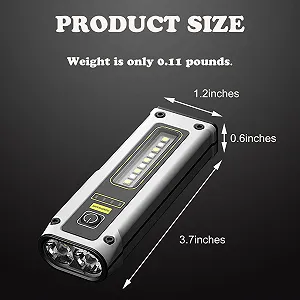 EDC Перезаряджуваний LED ліхтарик, Надяскравий тактичний з червоним, синім та COB робочим світлом synthetic.ua - Фото 1