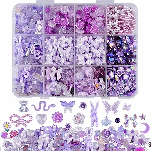 Набір для нігтів 3D Метелик Троянда Квітка Бантик Кролик Ведмідь 850 шт. зі Стразами - Фото 1