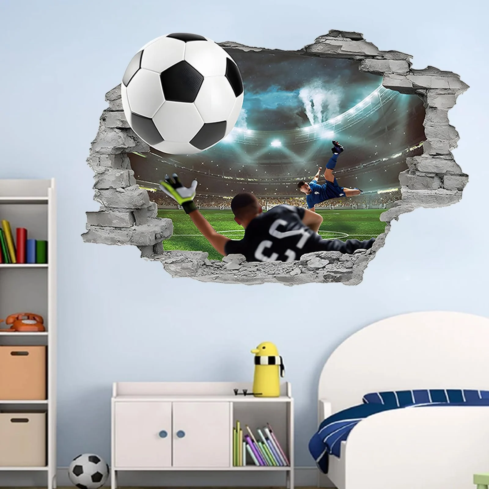 Наклейка на стіну Футбол 3D Самоклейна ПВХ, фото №2