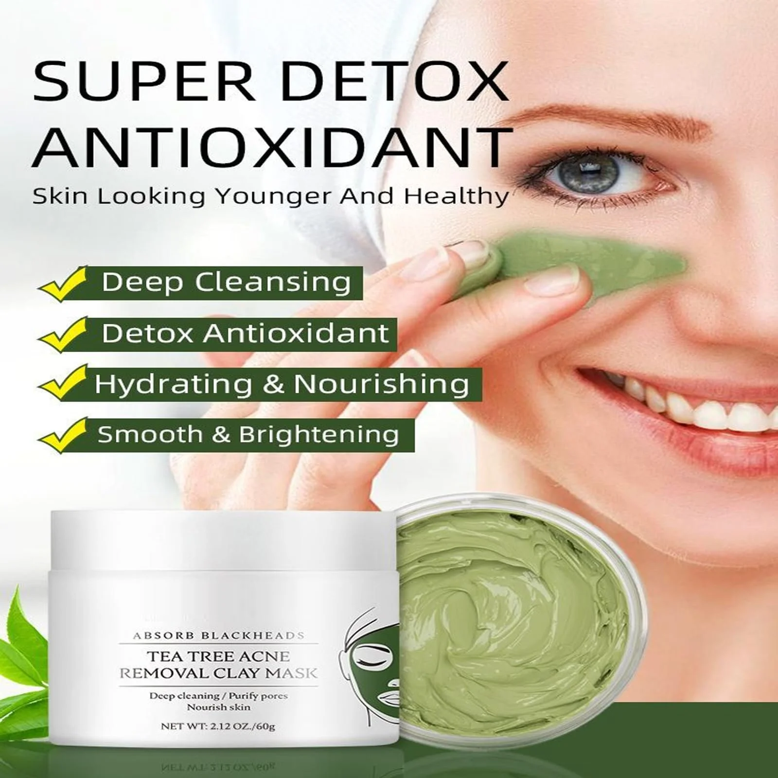 Маска Зеленый Чай глиняная 50 г, Очищение, Увлажнение, фото №5