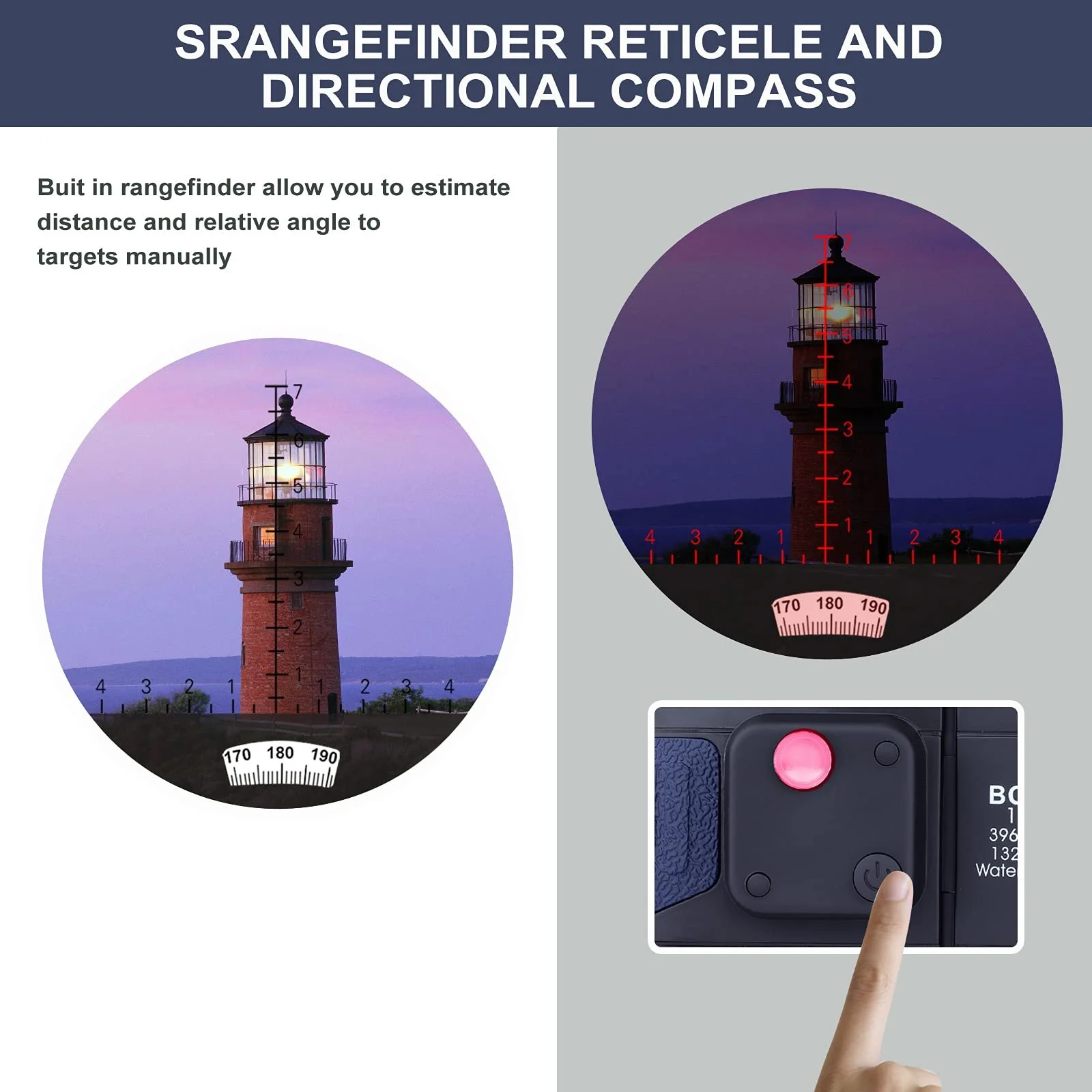 Бінокль Marine 10x50 Водонепроникний з компасом та далекоміром Military HD, фото №6