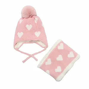 Шапка без застібок Дитяча флісова зимова шапка-шарф - Фото 1