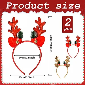Набор рождественских обручей с оленями. synthetic.ua - Фото 1