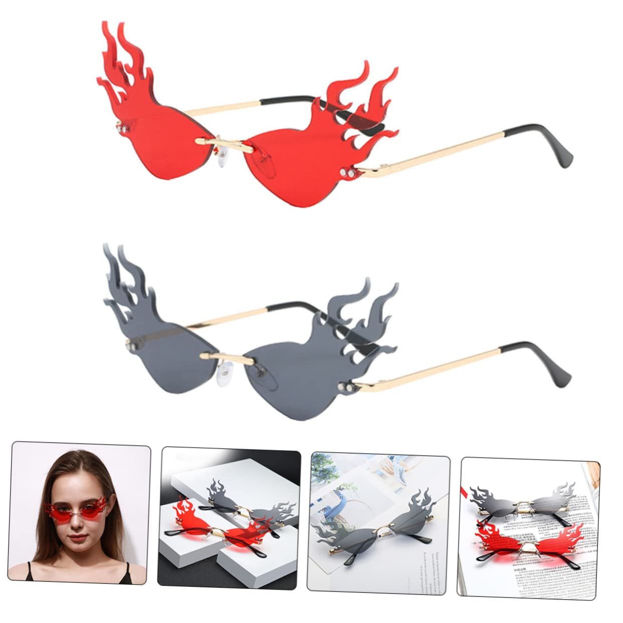 Сонцезахисні окуляри Без рамки PACKOVE Модні окуляри для жінок, 8 шт,, фото №4