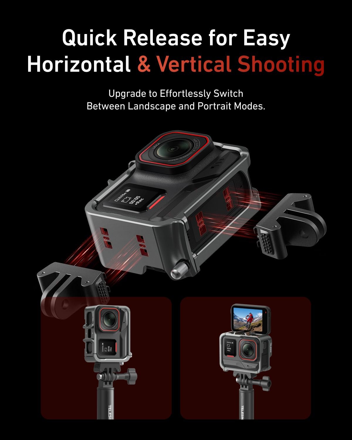 Захисний чохол TELESIN Insta 360 Ace Pro2/Ace Pro/Ace Magnesium Aluminum Alloy Case, фото №3