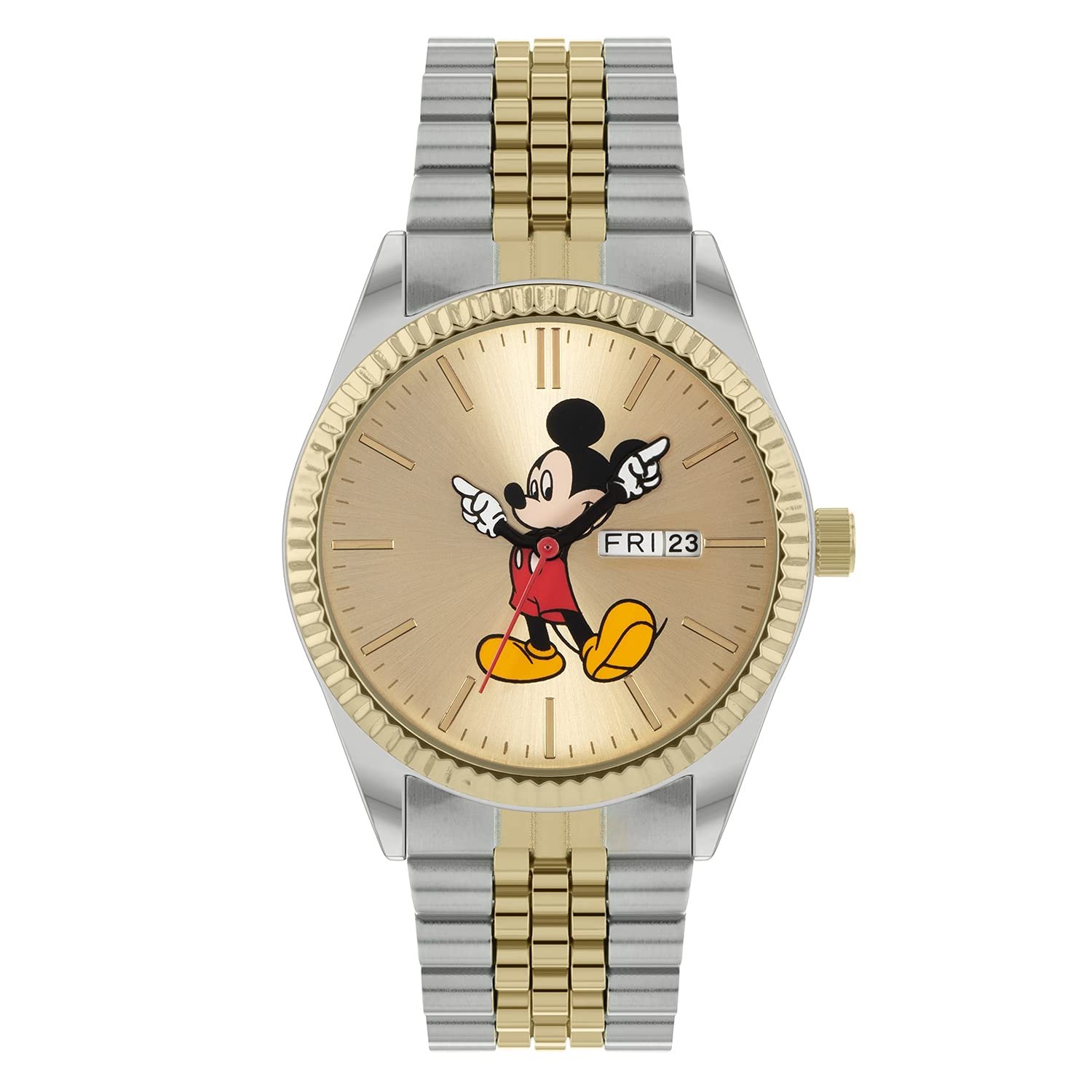 Годинник Disney MK8185 Унісекс Аналоговий Кварцовий з Ремінцем з Нержавіючої Сталі, двоколірний, Браслет, фото №1