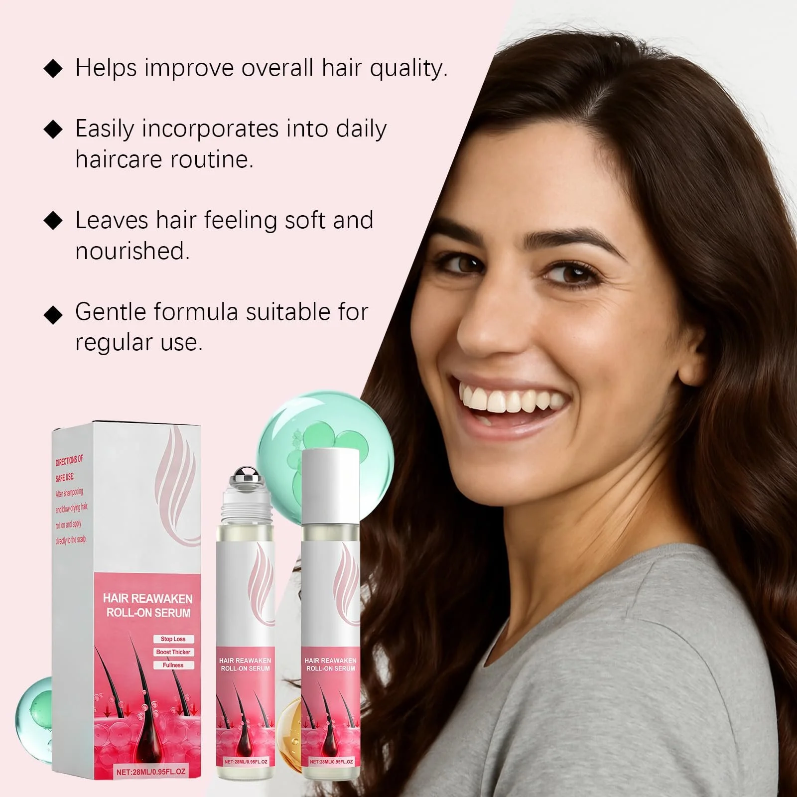 Сироватка для волосся Roll On, Сироватка для волосся з роликом, Сироватка для шкіри голови, 56 мл, фото №3 Сироватка для волосся Roll On, Сироватка для волосся з роликом, Сироватка для шкіри голови, 56 мл, фото №3