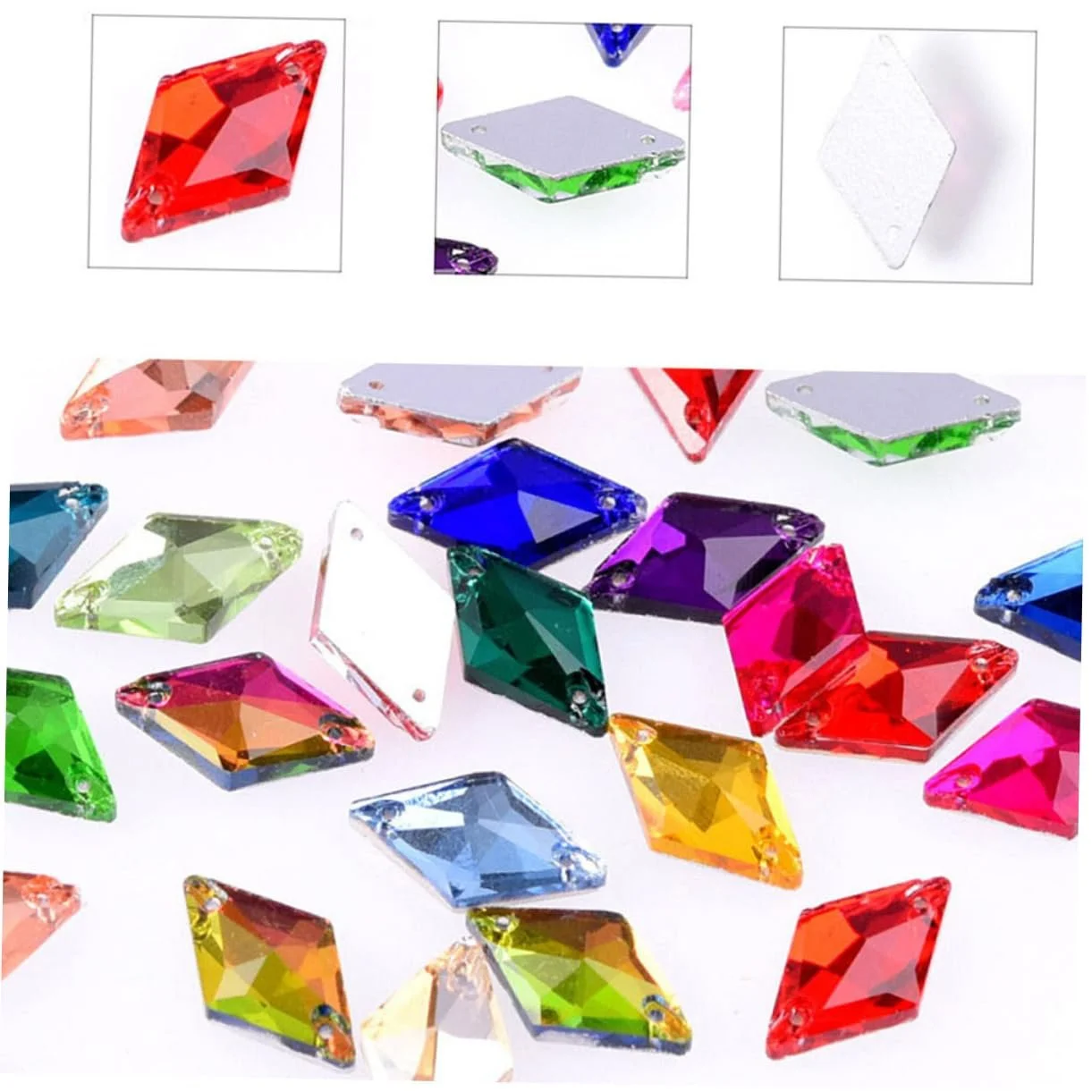 Стрази Плоскі Діамантові Кристали для шиття, 84 шт., фото №6