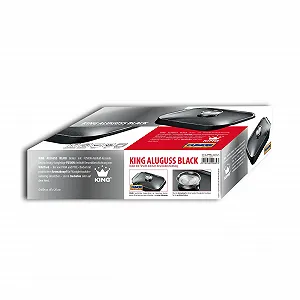 Жаровня King B6823S со стеклянной крышкой керамическое покрытие 40 x 26 см литой алюминий красный synthetic.ua - Фото 1