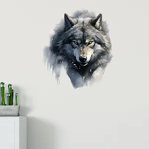 Наклейка на стіну GRAZDesign Вовк 65 x 57 см Чорна synthetic.ua - Фото 1