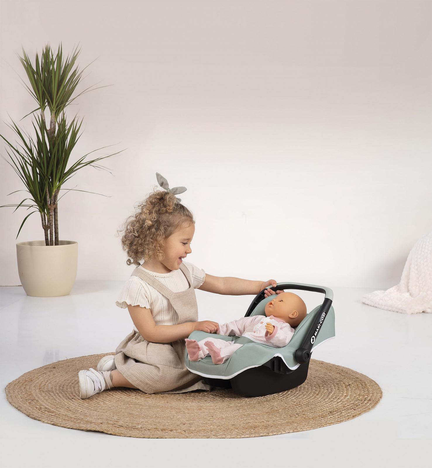 Дитяче автокрісло Smoby Maxi-Cosi з ручкою для перенесення для ляльок до 42 см зелений, фото №6