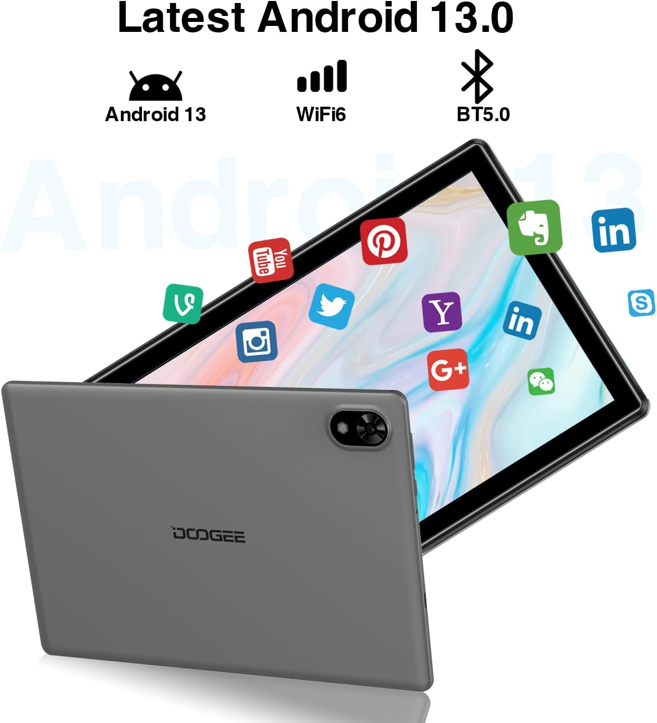 Планшет 10.1" Doogee U9 3+4/64Gb 4 ядер Android 13 5060 mAh Серый, фото №4