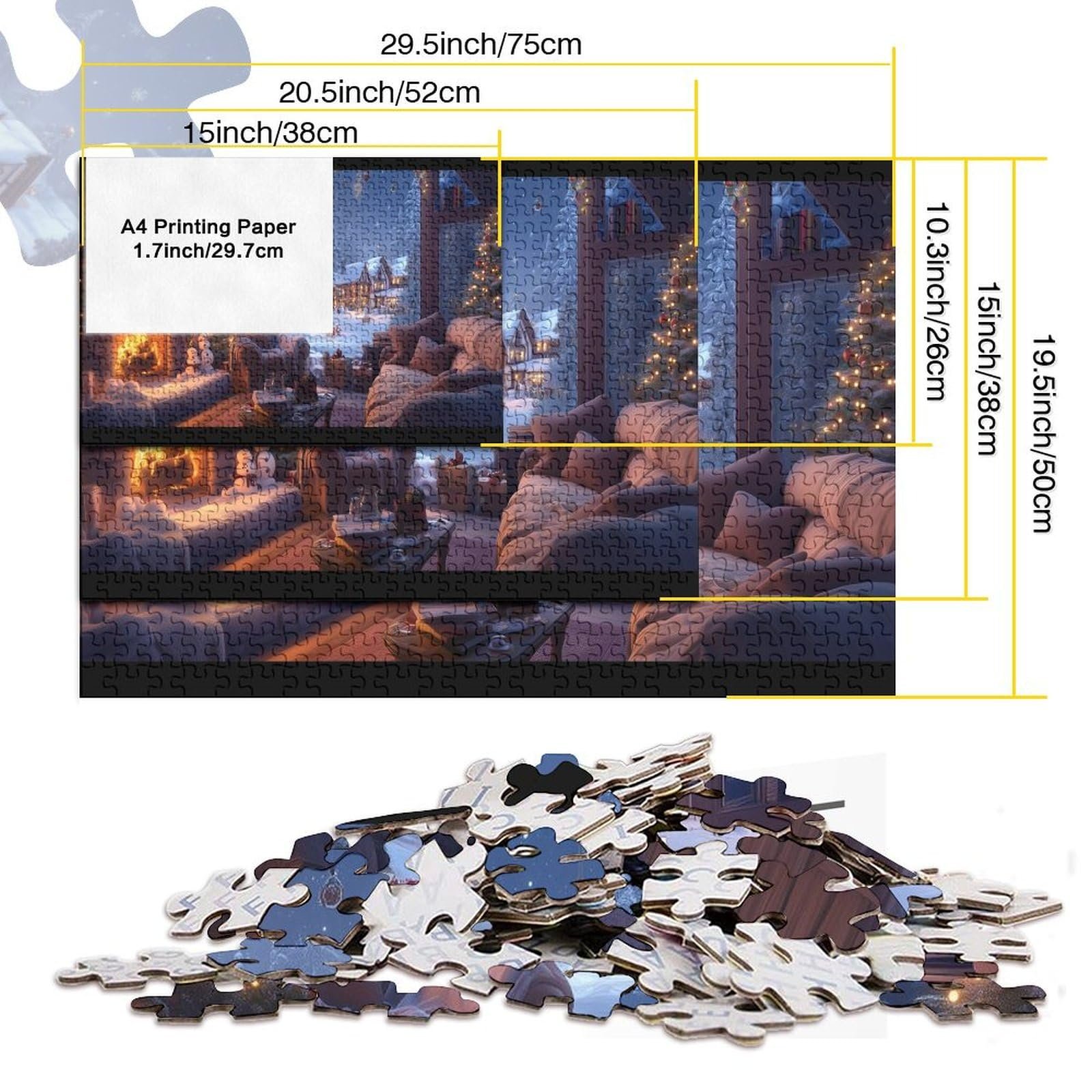 Різдвяний пазл 1000 елементів Казкова історія дерев’яний 75 x 50 см, фото №5