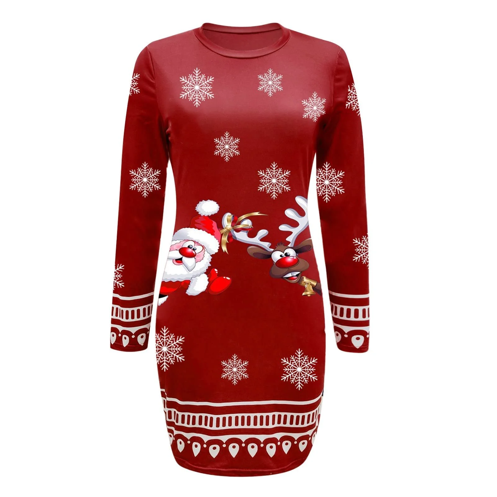 Платье-свитшот Kanpola Рождественское Женское Смешной Олень Мини-платье С круглым вырезом Осеннее Зимнее С длинным рукавом Для рождественской вечеринки Повседневное, фото №3 Платье-свитшот Kanpola Рождественское Женское Смешной Олень Мини-платье С круглым вырезом Осеннее Зимнее С длинным рукавом Для рождественской вечеринки Повседневное, фото №3