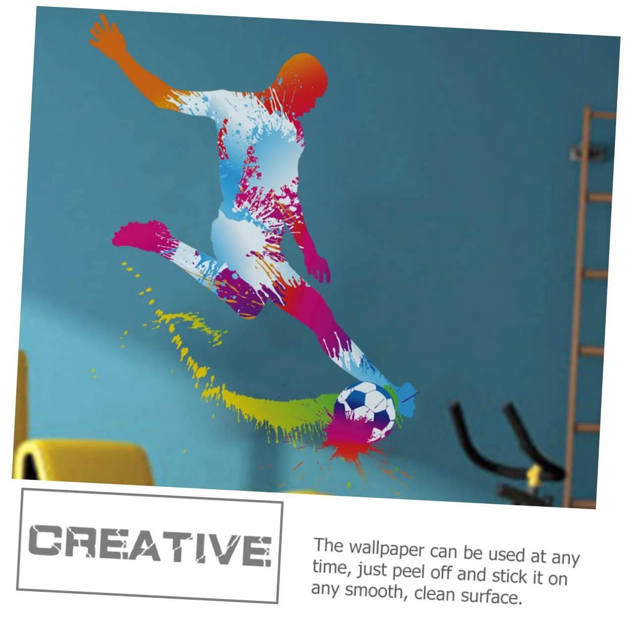 Настінна наклейка Football Watercolour Sports самоклейна знімна, фото №5
