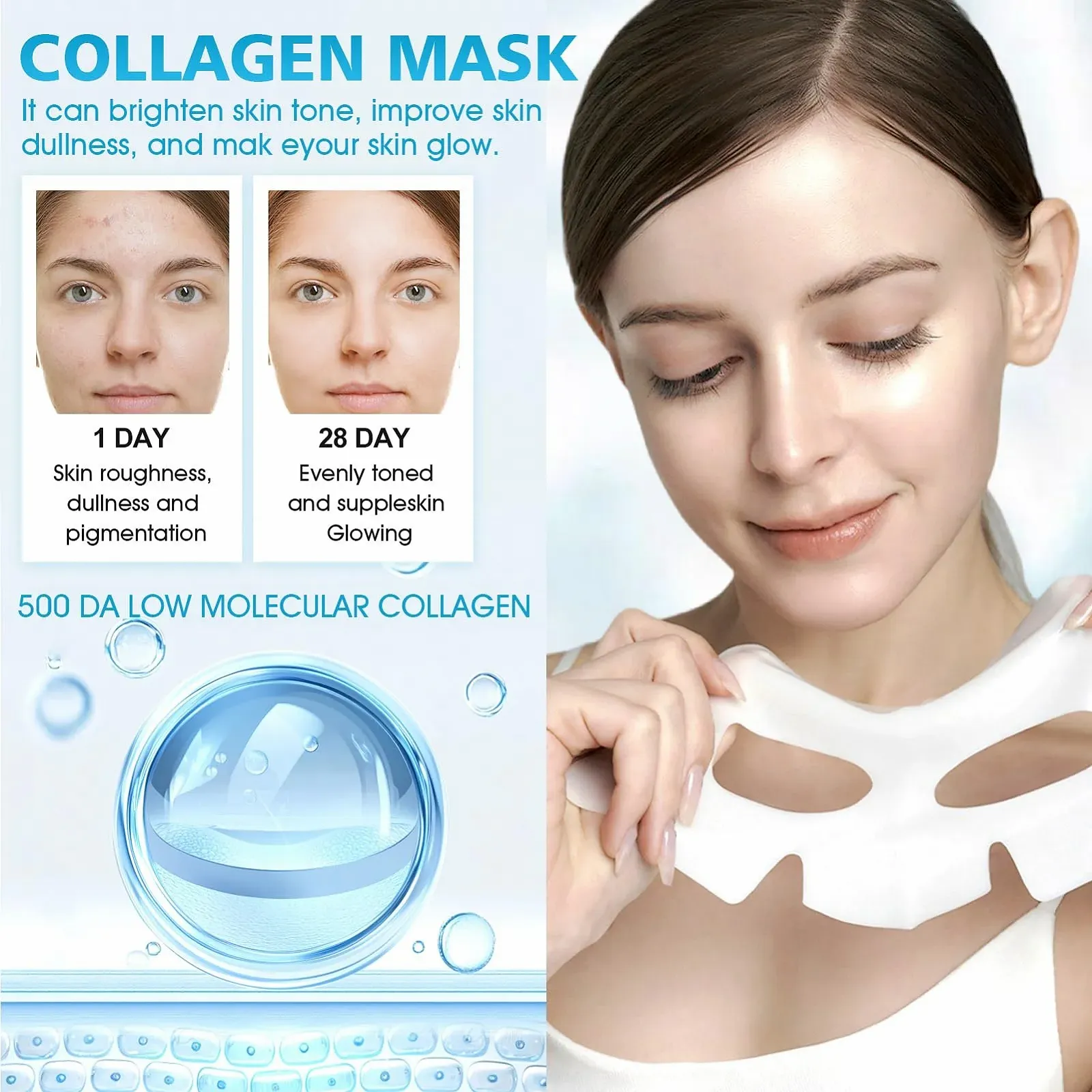 Маска для обличчя Organic Collagen Real Deep, для глибокого зволоження, 4 шт, фото №6 Маска для обличчя Organic Collagen Real Deep, для глибокого зволоження, 4 шт, фото №6