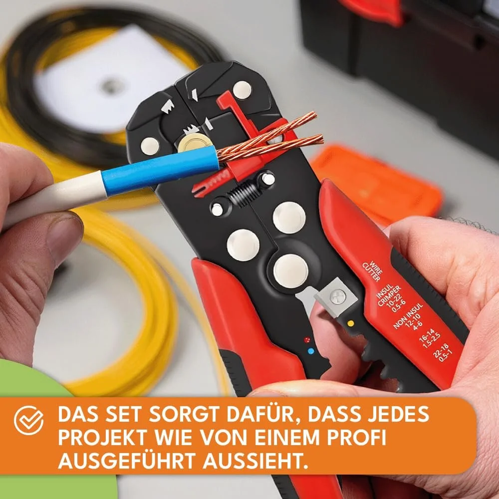 Набор стриппер и кримпер KRUMAD 0.5-6 мм² 200 предметов, фото №4