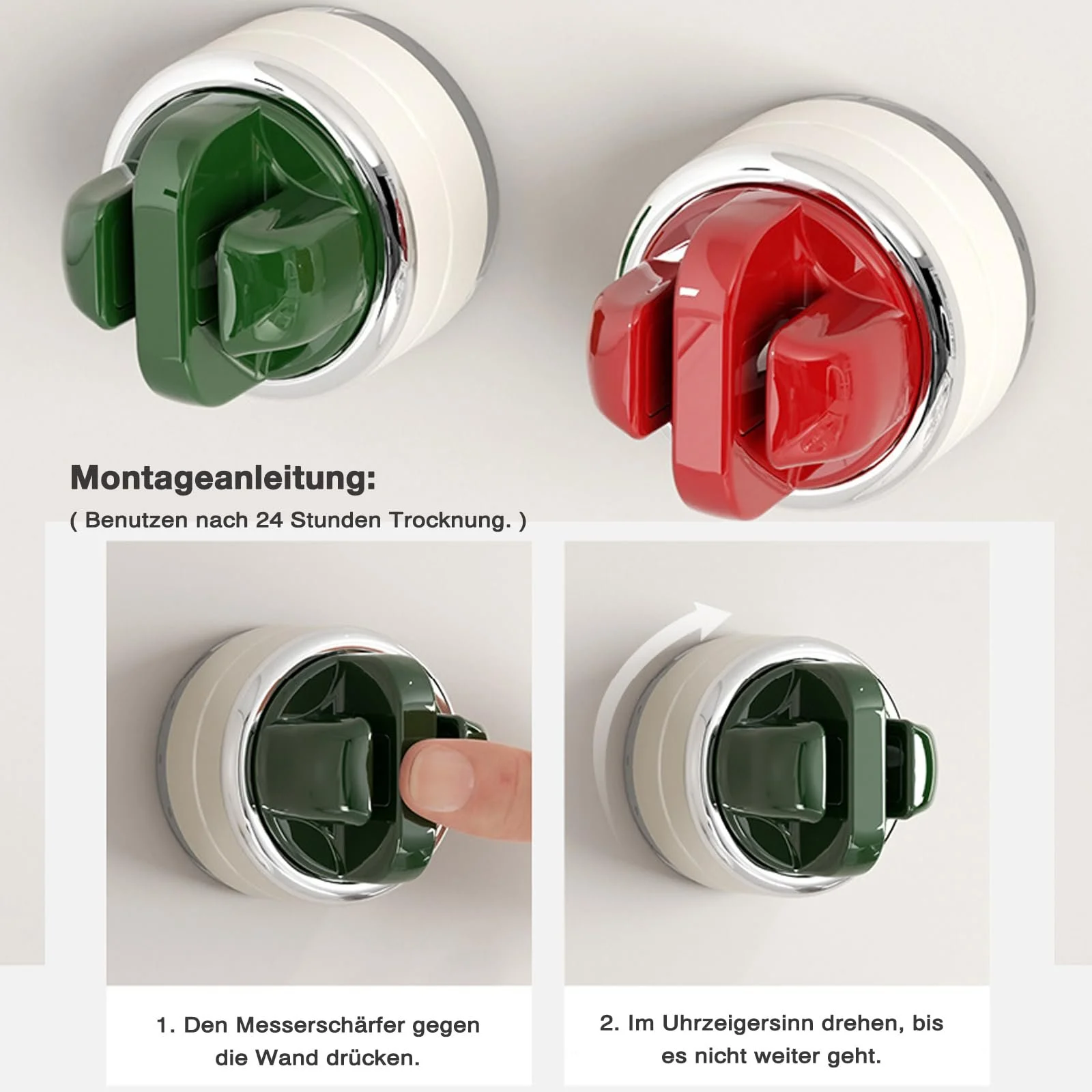 Точило для ножів Justup ручна на присосці 2-ступенева зелена, фото №4