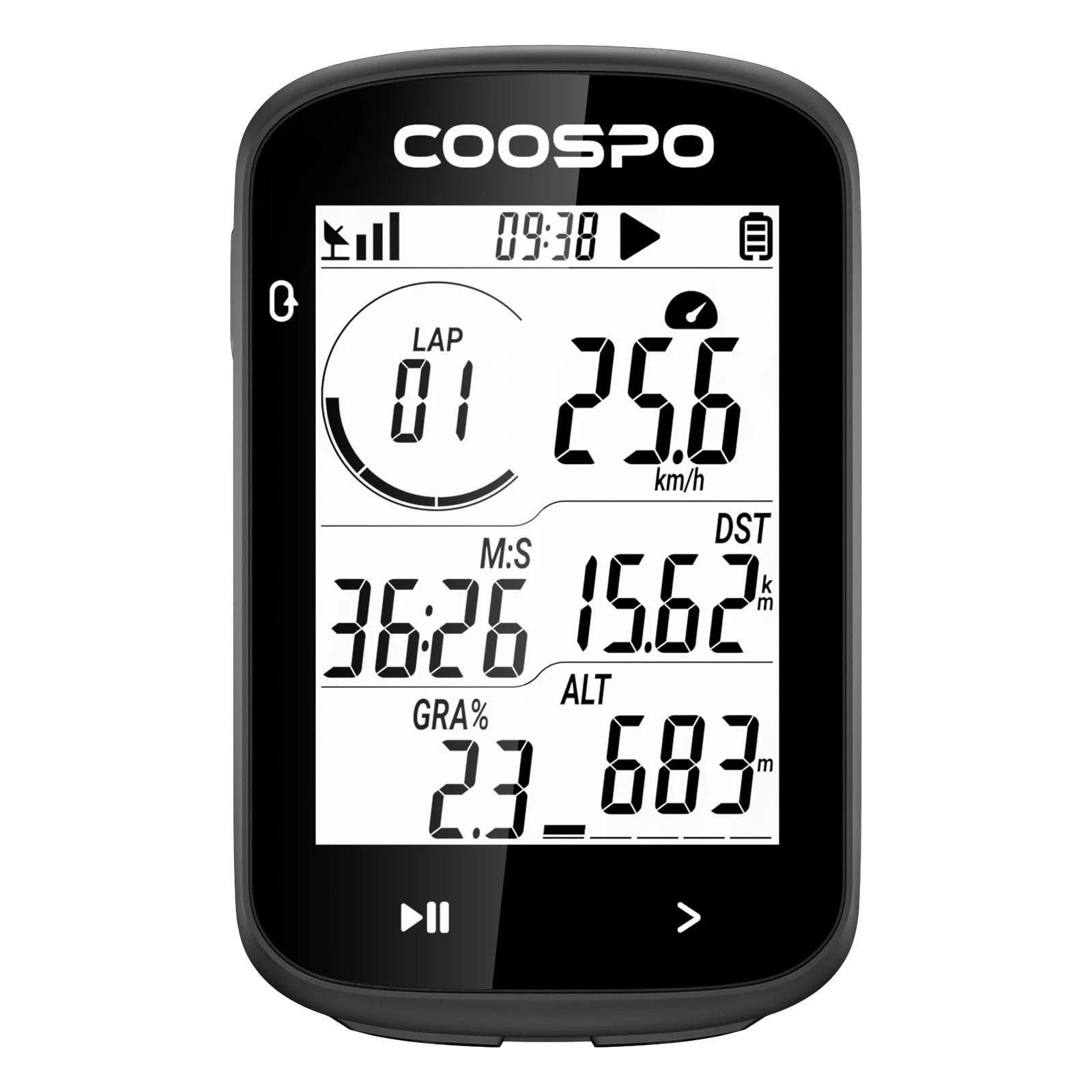 Велокомпьютер COOSPO CS300 GPS 2.6 дюйма LCD Bluetooth ANT+ IPX7 Strava беспроводной, фото №1