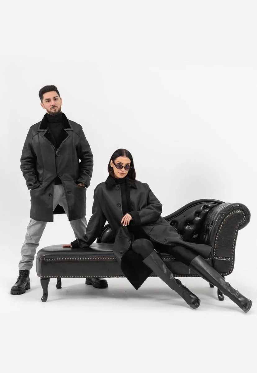 Кожаное пальто Hollert Kiana Lambskin Merino Reversible Женское Черный, фото №4 Кожаное пальто Hollert Kiana Lambskin Merino Reversible Женское Черный, фото №4