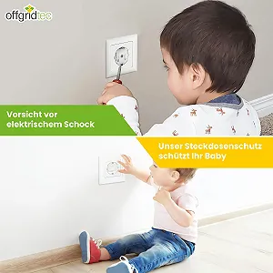 Заглушка для розеток Offgridtec 20 шт. с поворотным механизмом на клейкой основе Белая synthetic.ua - Фото 1