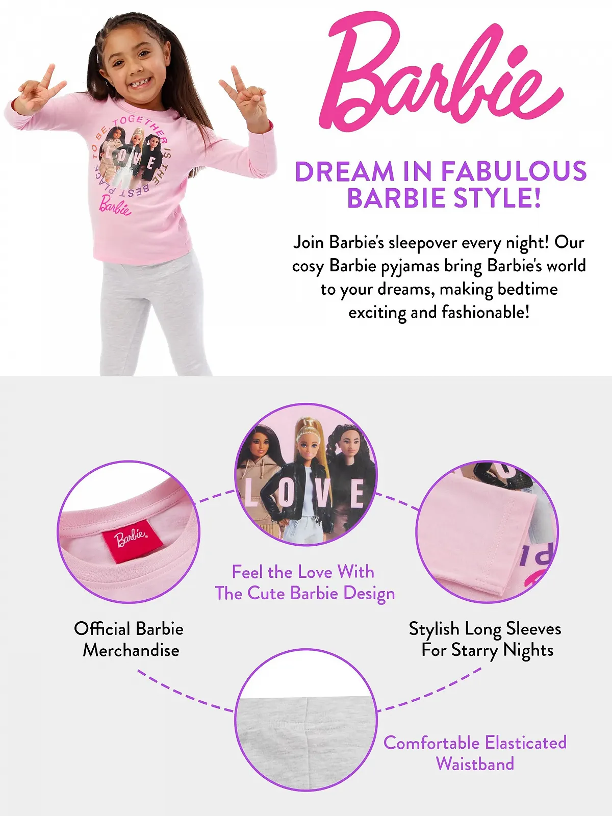 Піжама Barbie для дівчат, фото №7