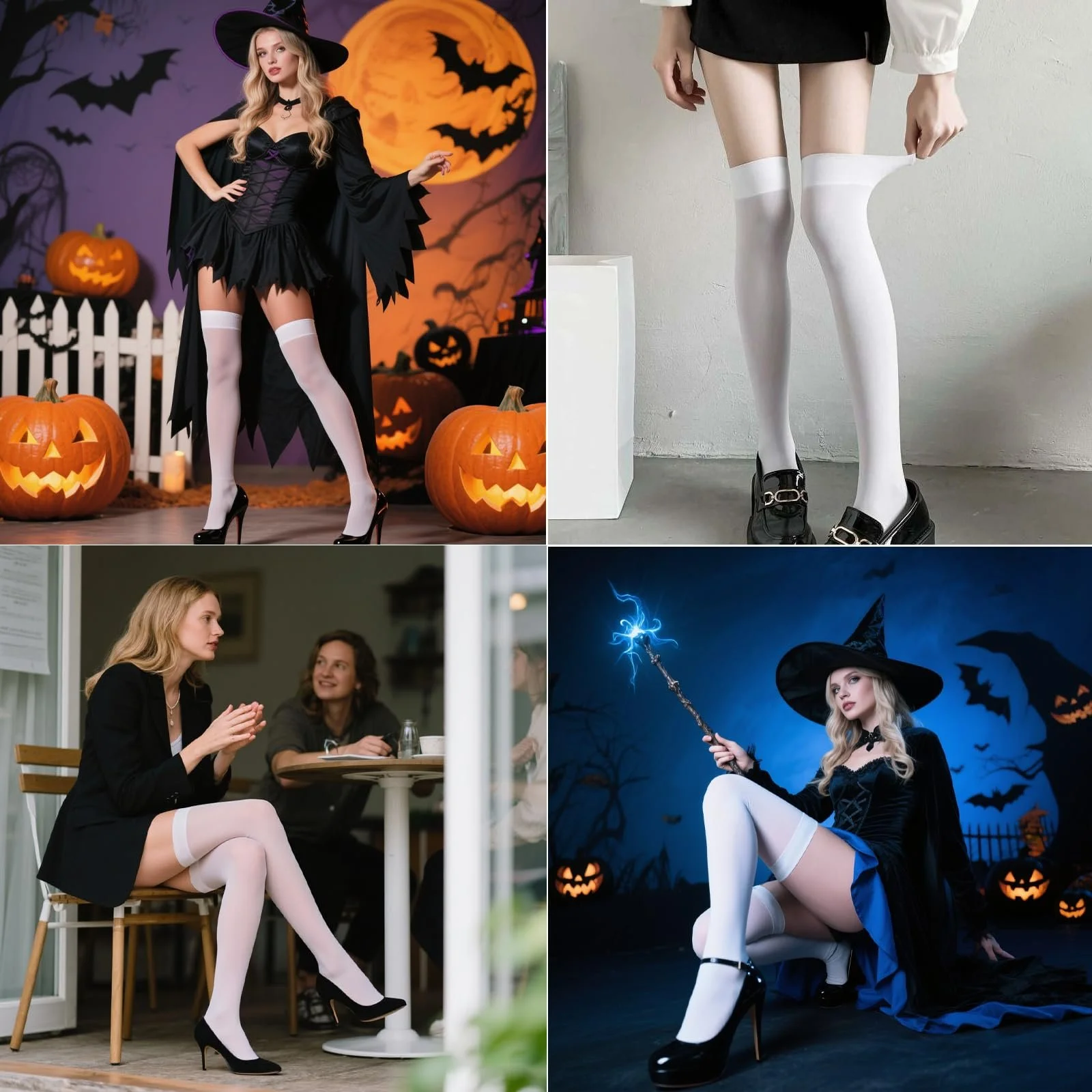 Гетри Halloween однотонні жіночі з еластичною гумкою, фото №7 Гетри Halloween однотонні жіночі з еластичною гумкою, фото №7