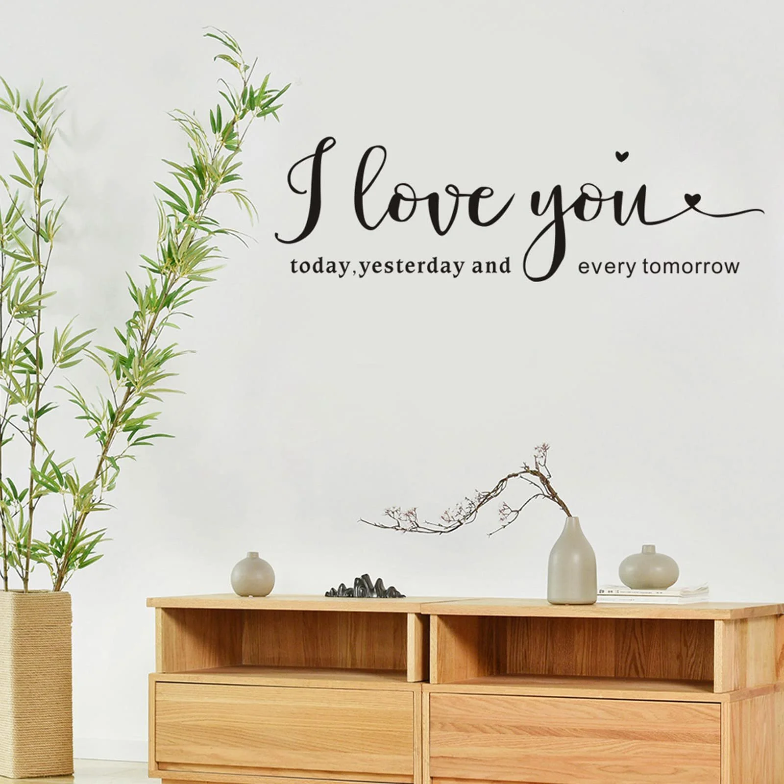 Наклейка на стену I Love You Removable I Love You Today Yesterday and Every Tomorrow Виниловая Романтическая цитата, фото №4
