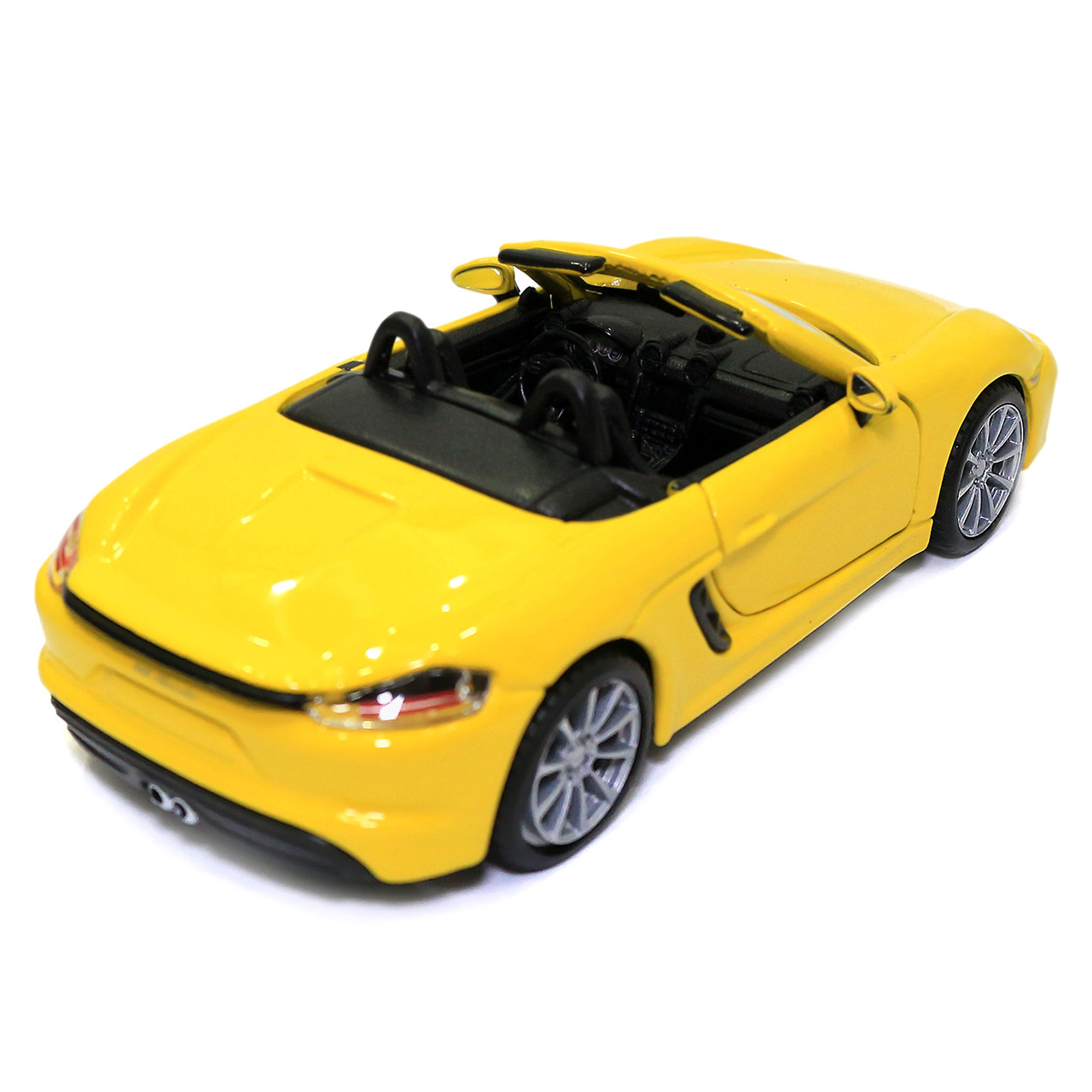 Машинка металлическая Porsche 718 Boxster Bburago Порше желтый 13*4*6 см (18-43049), фото №5