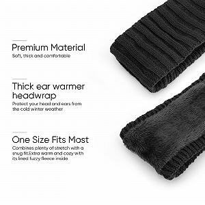 Вязаная повязка на голову DRESHOW, зимняя, с флисовой подкладкой цена на synthetic.ua - Фото 1 Вязаная повязка на голову DRESHOW, зимняя, с флисовой подкладкой synthetic.ua - Фото 1