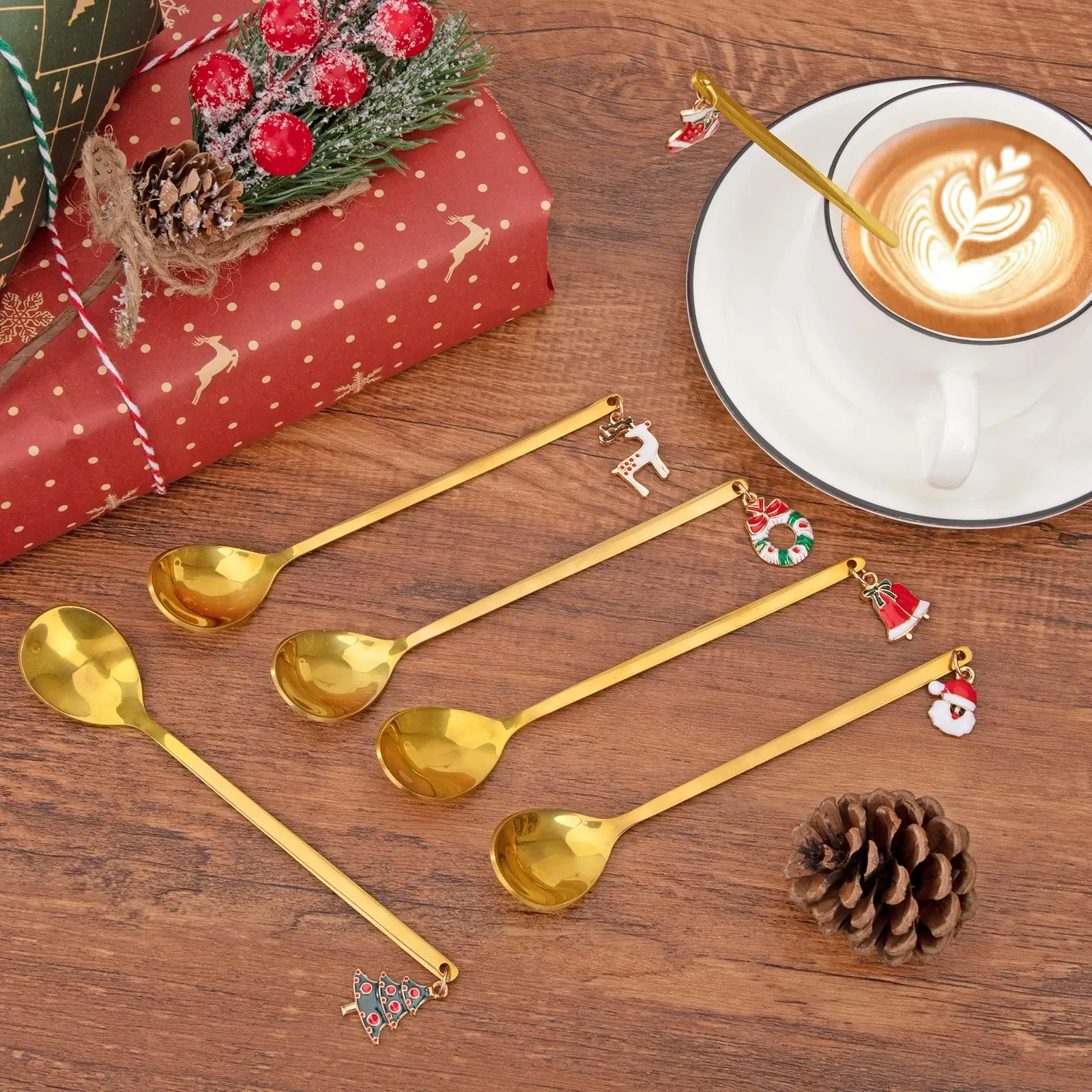 Різдвяна Ложка Кавова з Нержавіючої Сталі, фото №4
