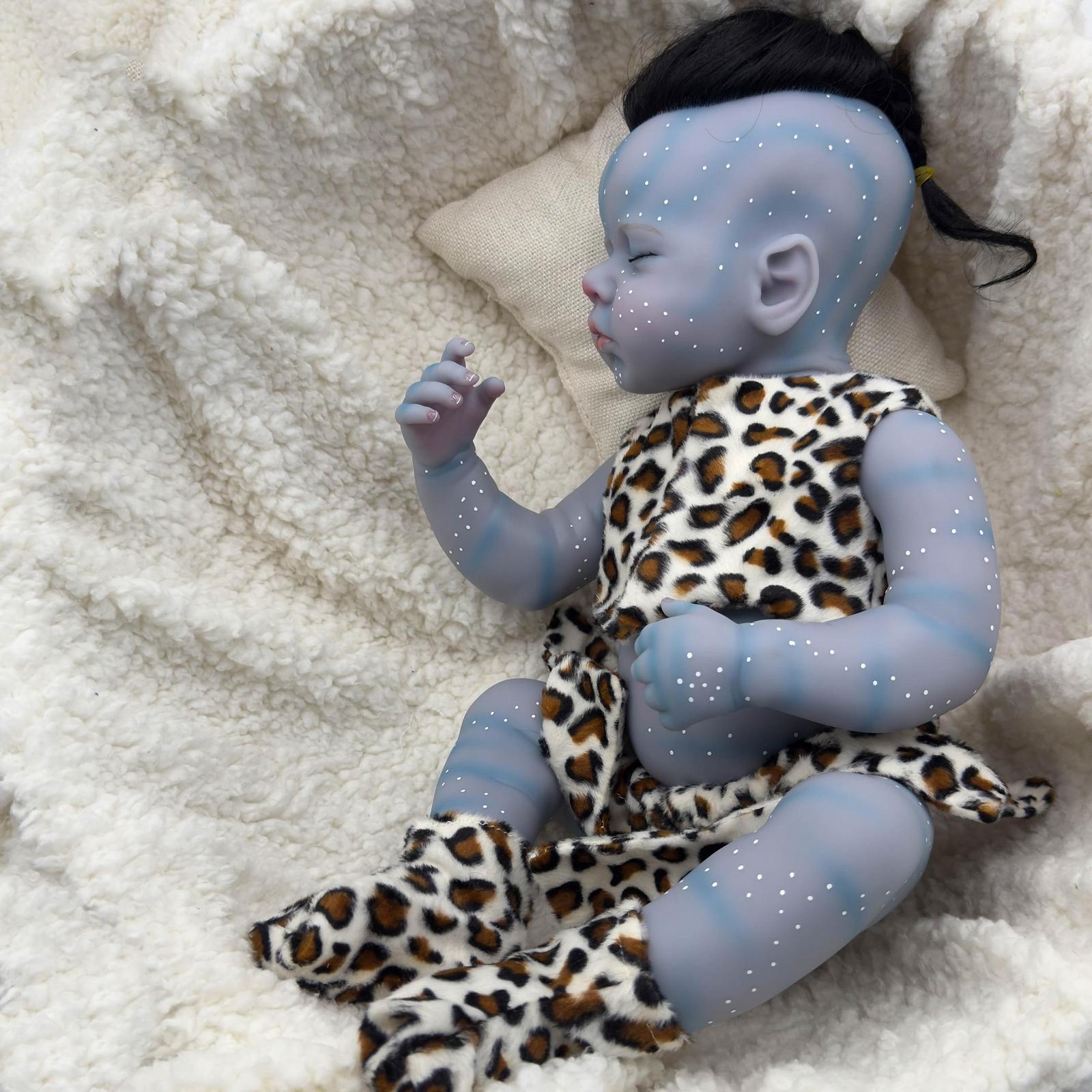 Лялька RXDOLL Reborn Loulou Спляче немовля 50 см силікон Капловуха анатомічно точна лялька для купання з рухомими кінцівками, фото №1