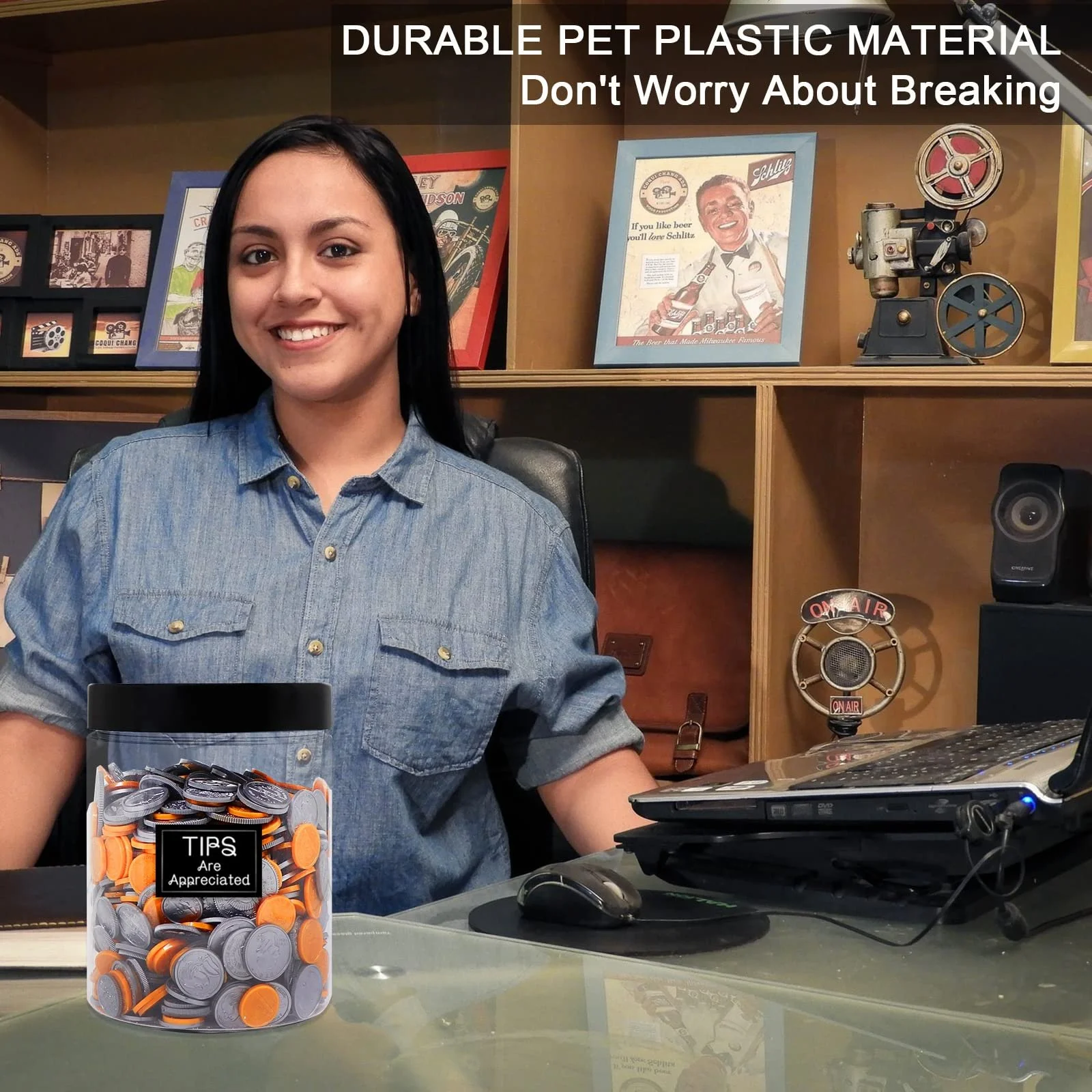 Скарбничка велика прозора пластикова для монет, фото №7