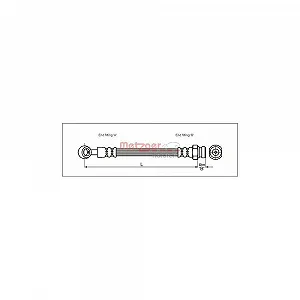 Тормозной шланг METZGER 4110405 для HYUNDAI, передняя ось слева, передняя ось справа - Фото 1