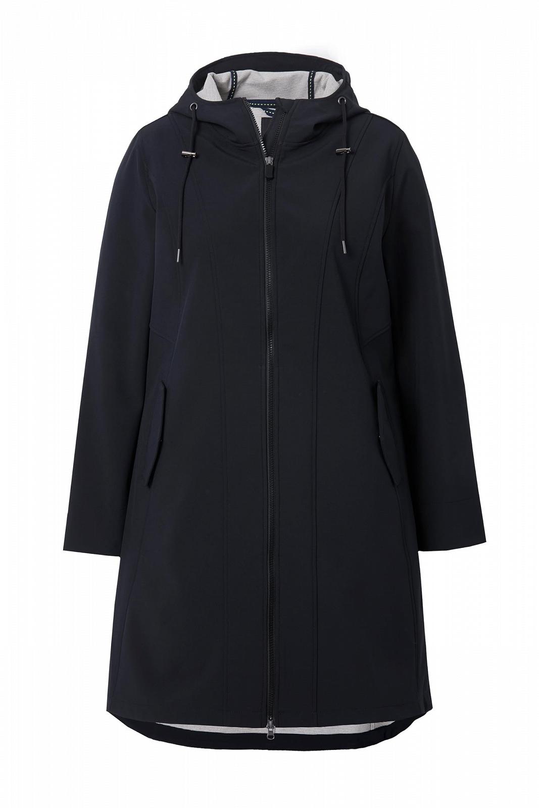 Жіноча куртка Ulla Popken Softshell Водовідштовхувальна з капюшоном Довга, фото №3