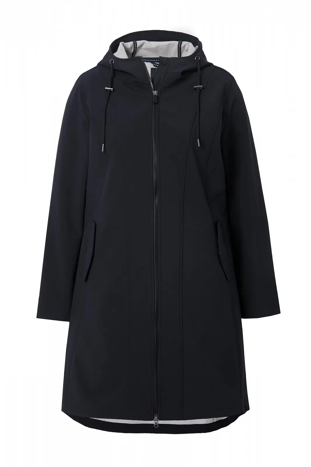 Жіноча куртка Ulla Popken Softshell Водовідштовхувальна з капюшоном Довга, фото №3