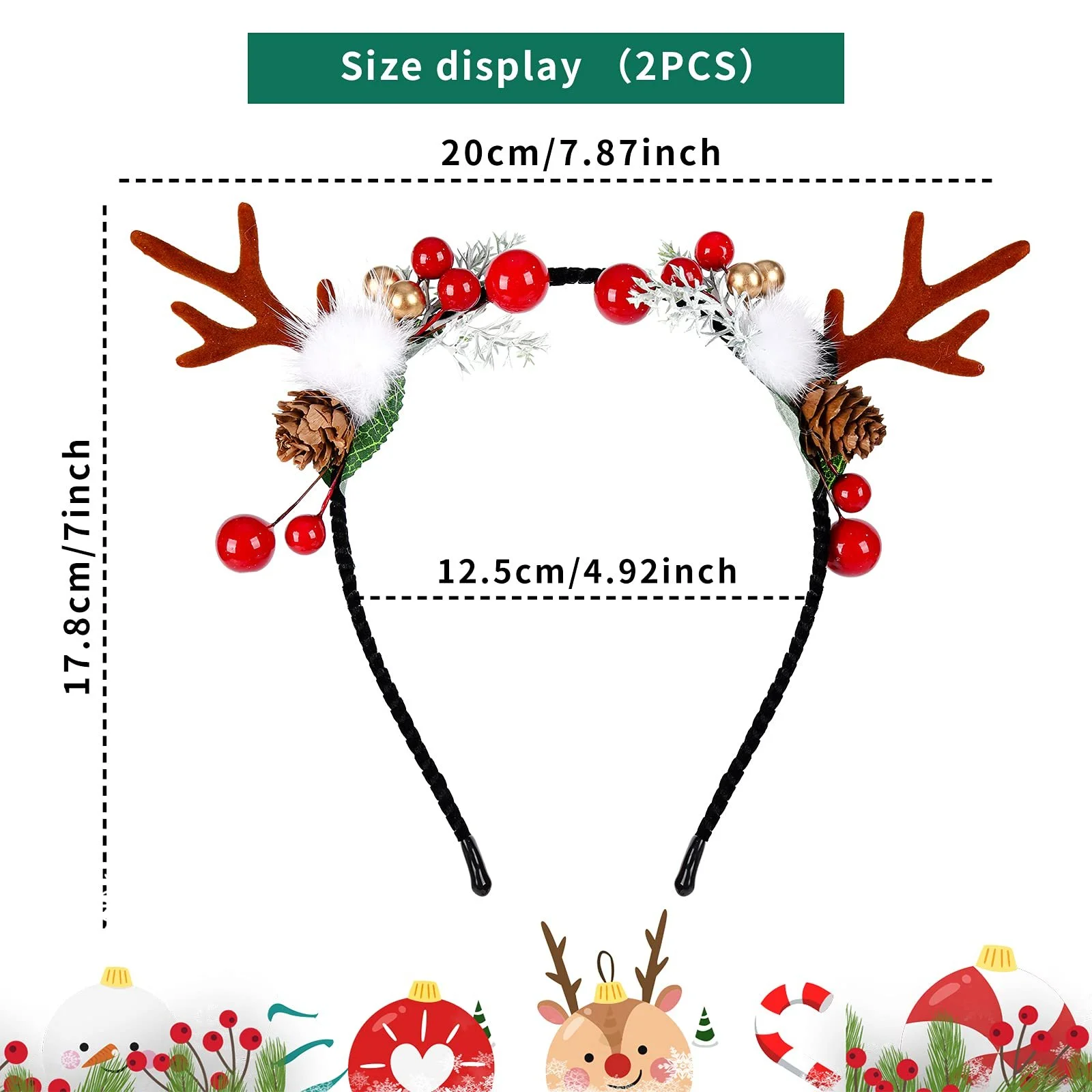 Обруч для волосся Різдвяна квітка, фото №3