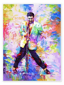 Постер Leon Devenice Pop Art Elvis Presley 90 x 120 см Разноцветный - Фото 1